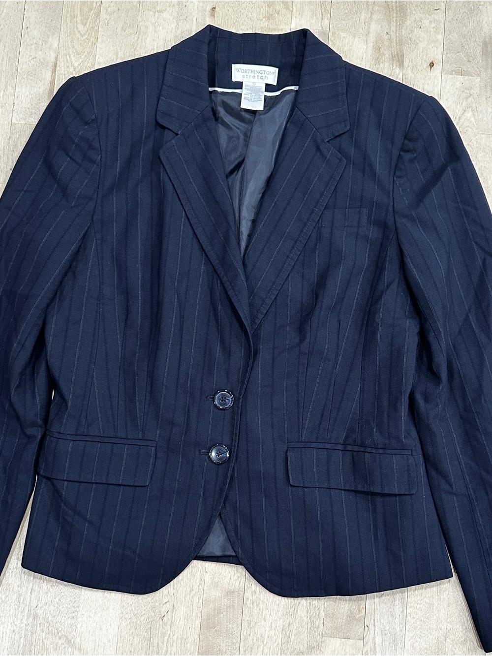 Worthington Navy Pinstripe Blazer